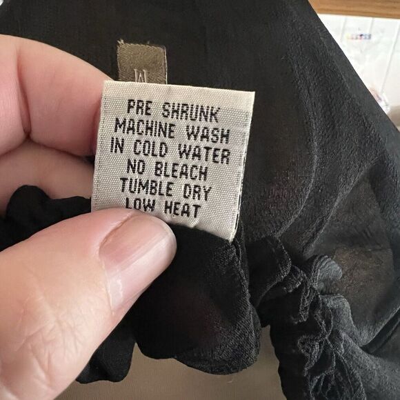 XCVI SZ M Womens Sheer Peasant Top Crochet Lace Boho Whimsigoth Fairy Grunge - Picture 9 of 9